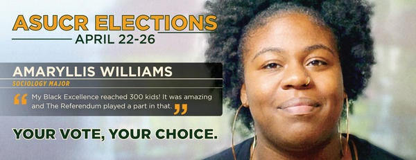 UCR student Amaryllis Williams explains that HESSR played a part in My Black Experience reaching 300 kids