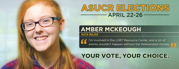 UCR student Amber McKeough explains that HESSR helped make LGBT Resources Center events possible