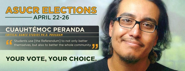 UCR student Cuauhtemoc Peranda explains that students use HESSR to better themselves and their communities