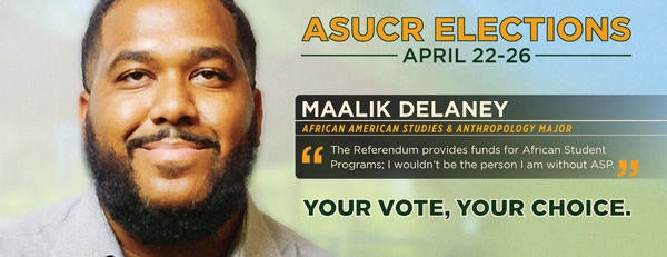 UCR student Maalik Delaney explains that HESSR provided funds for African Student Programs